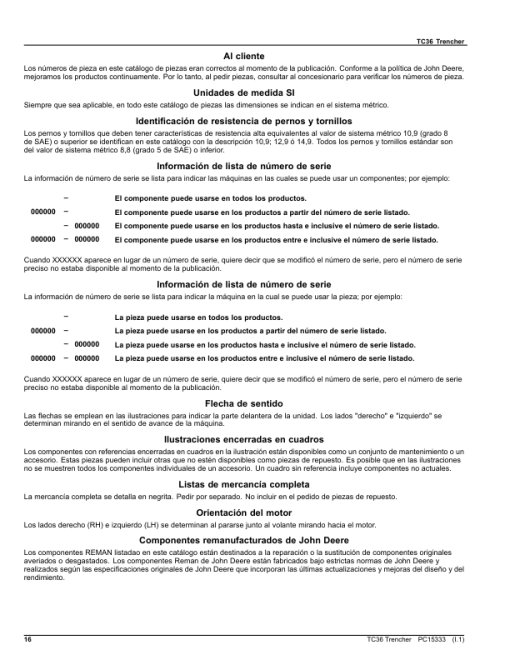 John Deere TC36 Trenchers (SN 1T0TC36X_ _0000001-) Parts Catalog Manual - PC15333 - Image 3