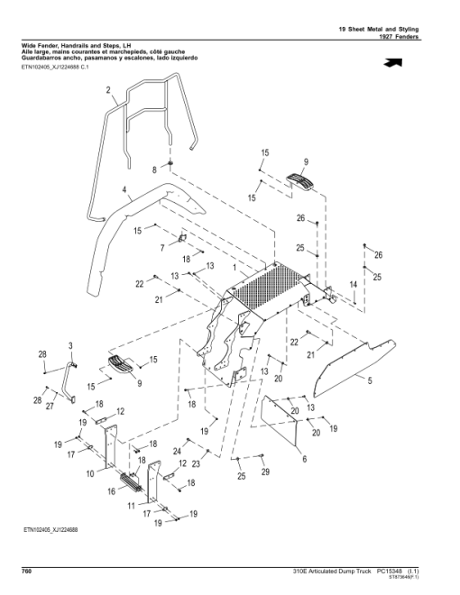 John Deere 310E Articulated Dump Trucks (SN 1DW310E_ F708125-) Parts Catalog Manual - PC15348 - Image 2