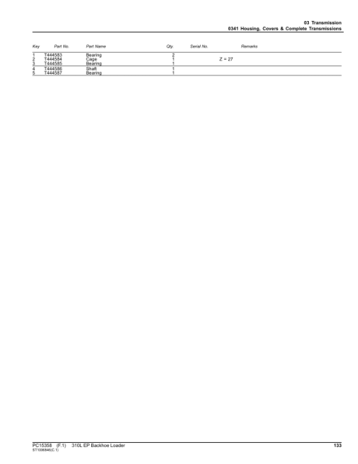 John Deere 310L EP Backhoe Loaders (SN 1T0310EL_ _G390996-) Parts Catalog Manual - PC15358 - Image 3