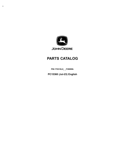 John Deere 310L Backhoe Loaders (SN 1T0310LX_ _F390996-) Parts Catalog Manual - PC15360