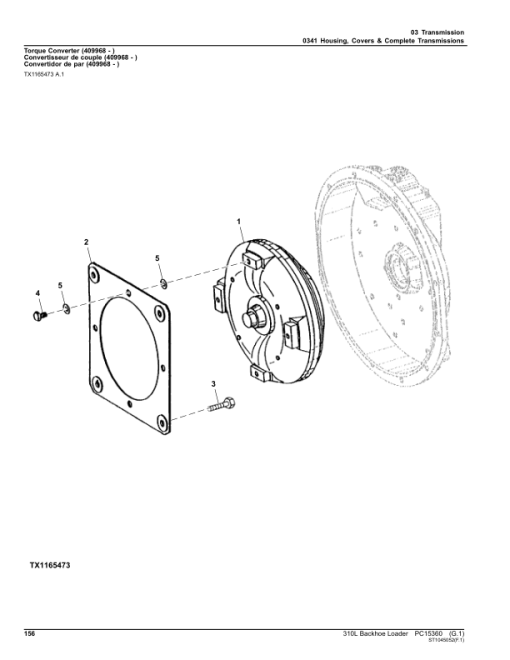 John Deere 310L Backhoe Loaders (SN 1T0310LX_ _F390996-) Parts Catalog Manual - PC15360 - Image 3