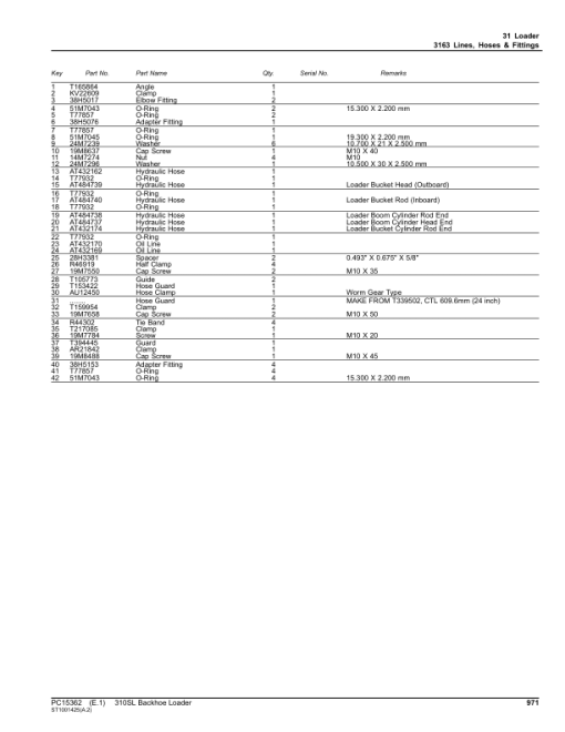 John Deere 310SL Backhoe Loaders (SN 1T0310LX_ _F390996-) Parts Catalog Manual - PC15362 - Image 2