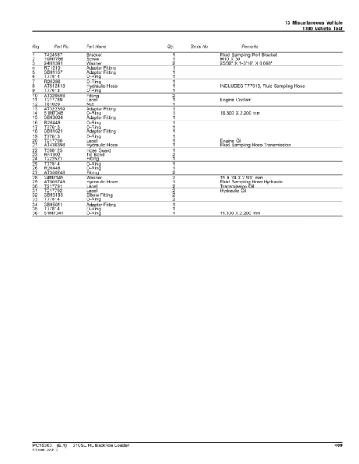 John Deere 310SL HL Backhoe Loaders (SN 1T0310HL_ _F390996-) Parts Catalog Manual - PC15363 - Image 2