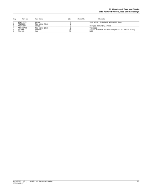 John Deere 310SL HL Backhoe Loaders (SN 1T0310HL_ _F390996-) Parts Catalog Manual - PC15363 - Image 4