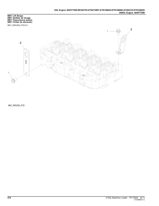 John Deere 315SL Backhoe Loaders (SN C390996- & D390996-) Parts Catalog Manual - PC15364 - Image 3