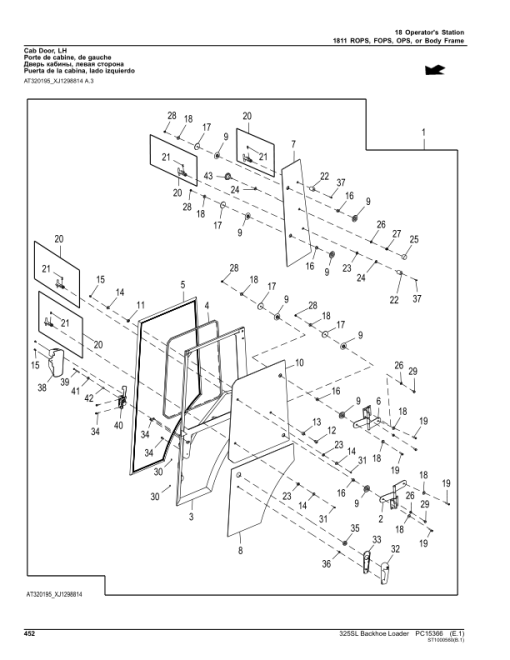 John Deere 325SL Backhoe Loaders (SN 1T0325SL_ _C390996-) Parts Catalog Manual - PC15366 - Image 2