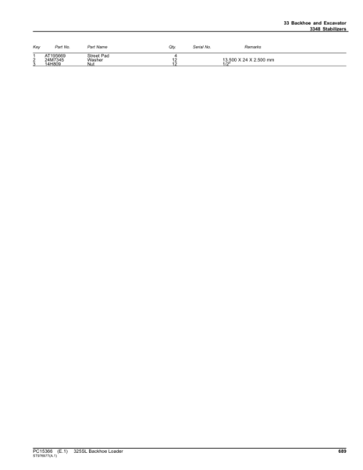 John Deere 325SL Backhoe Loaders (SN 1T0325SL_ _C390996-) Parts Catalog Manual - PC15366 - Image 4