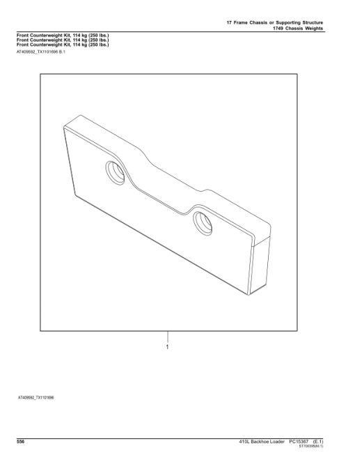 John Deere 410L Backhoe Loaders (SN 1T0410LX_ _C390996-) Parts Catalog Manual - PC15367 - Image 2