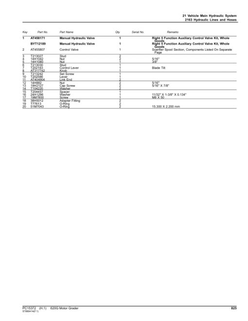 John Deere 620G Motor Graders Parts Catalog Manual - PC15372 - Image 4