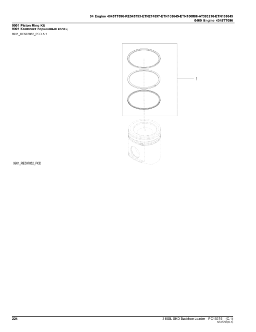 John Deere 315SL Backhoe Loaders (SN 1JZ315SL_ _C005108-) Parts Catalog Manual - PC15375 - Image 2