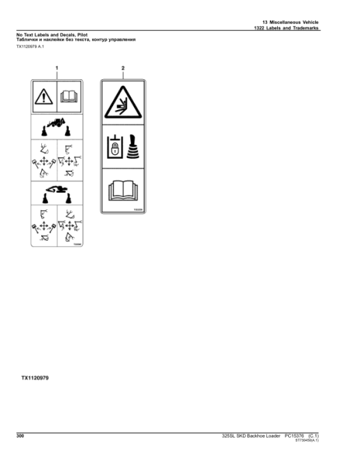 John Deere 325SL Backhoe Loaders (SN 1JZ325SL_ _C005108-) Parts Catalog Manual - PC15376 - Image 2