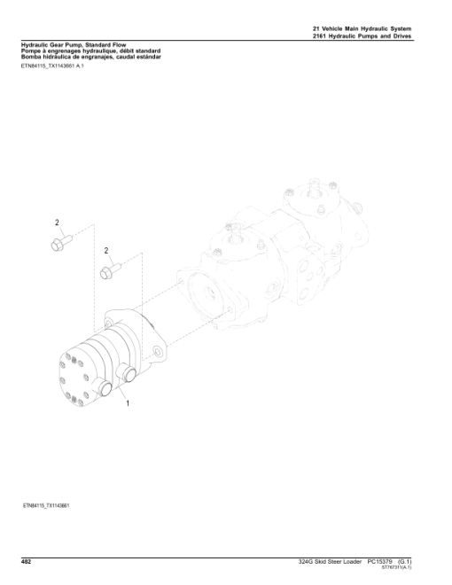 John Deere 320G Skid Steers (SN 1T0324G_ J387407-) Parts Catalog Manual - PC15379 - Image 2