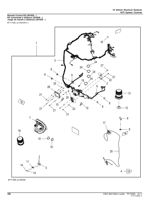 John Deere 332G Skid Steers (SN 1T0332G_ F387881-) Parts Catalog Manual - PC15384 - Image 2