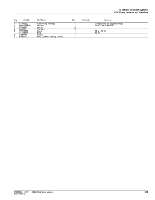 John Deere 333G Skid Steers (SN 1T0333G_ F387881-) Parts Catalog Manual - PC15385 - Image 2