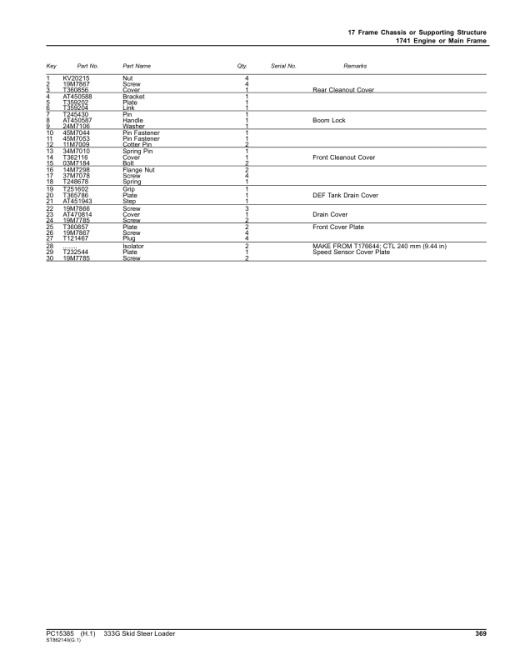 John Deere 333G Skid Steers (SN 1T0333G_ F387881-) Parts Catalog Manual - PC15385 - Image 4