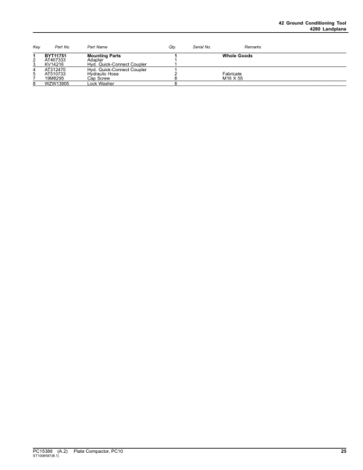 John Deere PC10 Plate Compactor (SN 1T0PC10XTH0000001-) Parts Catalog Manual - PC15386 - Image 4