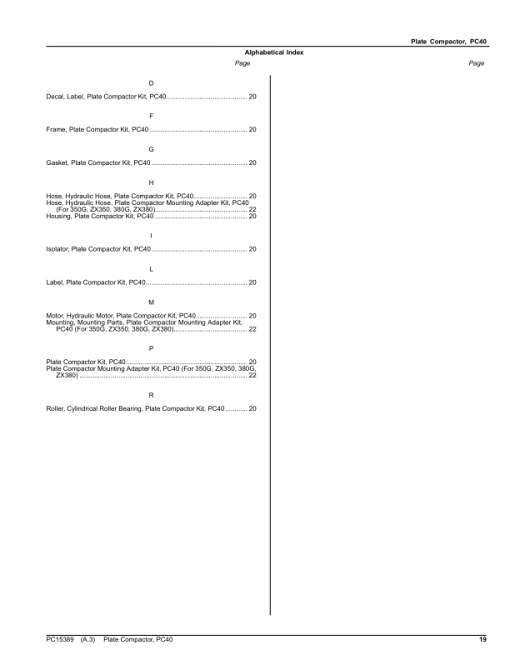 John Deere PC40 Plate Compactor (SN 1T0PC40X__0000001-) Parts Catalog Manual - PC15389 - Image 3