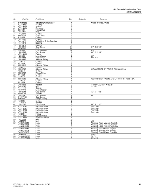 John Deere PC40 Plate Compactor (SN 1T0PC40X__0000001-) Parts Catalog Manual - PC15389 - Image 4