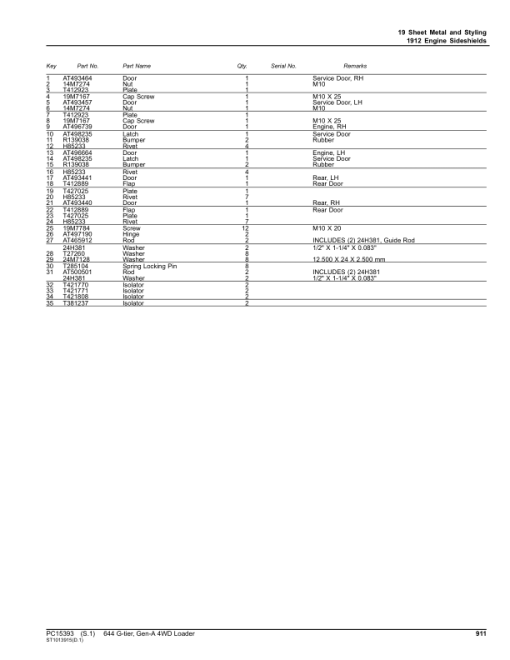 John Deere 644 G-TIER Loaders (SN C_10283 - & D_10283- & L_10283-) Parts Catalog Manual - PC15393 - Image 4