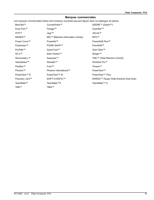 John Deere PC4 Plate Compactor (SN 1T0PC04X__0000001-) Parts Catalog Manual - PC15395 - Image 3