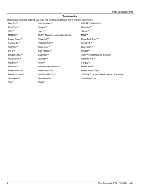 John Deere PC4 Plate Compactor (SN 1T0PC04X__0000001-) Parts Catalog Manual - PC15395 - Image 4