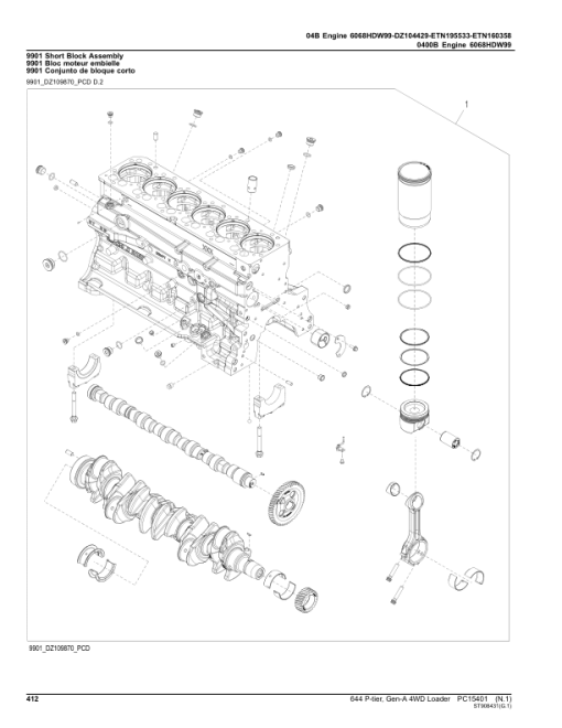 John Deere 644 P-TIER Loaders (SN 1DW644PA_ L_10283-) Parts Catalog Manual - PC15401 - Image 4