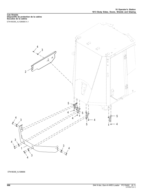 John Deere 644 X-TIER Loaders (SN 1DW644XA_ F_10283-) Parts Catalog Manual - PC15402 - Image 2