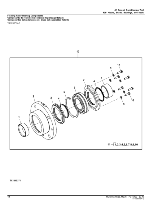 John Deere ME36 Mulching Head (SN 1T0ME36X_ _0000001-) Parts Catalog Manual - PC15420 - Image 4