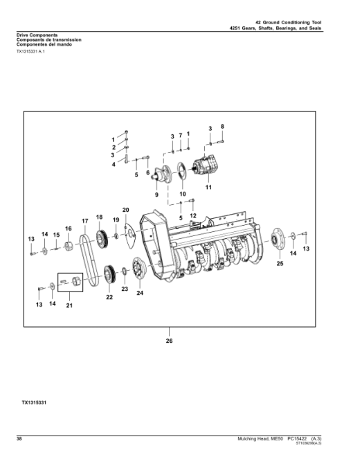 John Deere ME50 Attachments (SN 1T0ME50X_ _0000001-) Parts Catalog Manual - PC15422 - Image 3