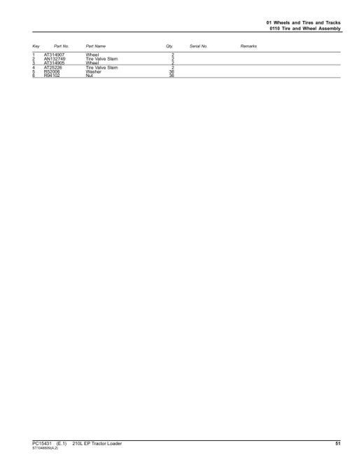 John Deere 210L EP Tractor Loader (SN 1T0210EL_ _F420787-) Parts Catalog Manual - PC15431 - Image 3