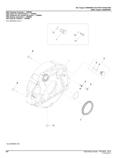 John Deere 622G Motor Graders (SN C000001- & D000001- ) Parts Catalog Manual - PC15432 - Image 4