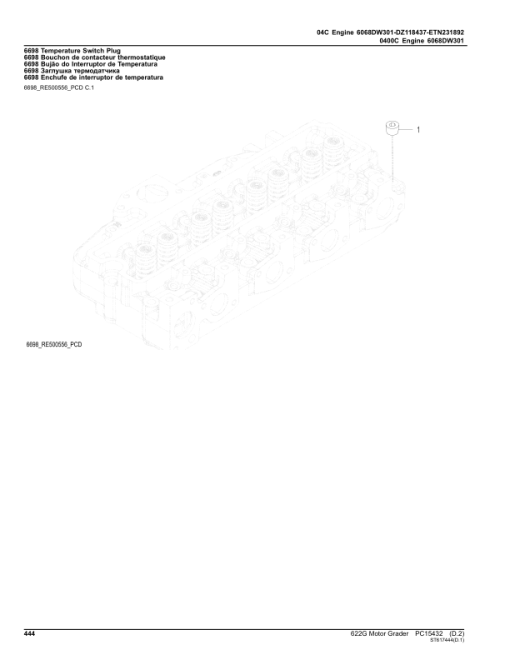 John Deere 622G Motor Graders (SN C000001- & D000001- ) Parts Catalog Manual - PC15432 - Image 3