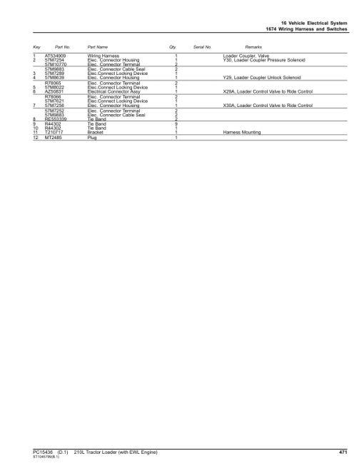 John Deere 210L Tractor Loader (SN 1T0210LX_ _F420826-) Parts Catalog Manual - PC15436 - Image 4