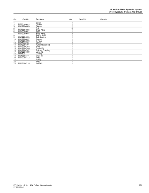 John Deere 184 G Loaders (SN 1LU184GA_ _B_67465-) Parts Catalog Manual - PC15470 - Image 3