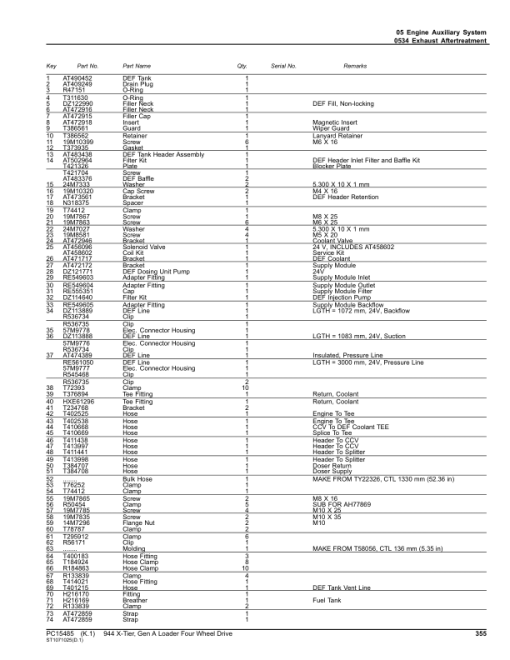 John Deere 944 X Loaders (SN LX03712- & DX03712-) Parts Catalog Manual - PC15485 - Image 3