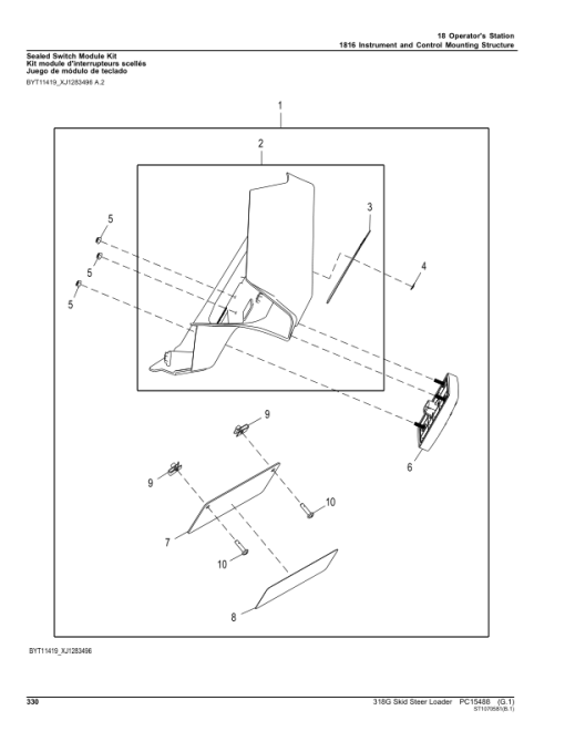 John Deere 318G Skid Steers (SN 1P0318G_J435000 - & 1P0318G _ G435000 -) Parts Catalog Manual - PC15488 - Image 2