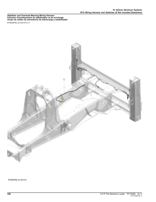 John Deere 315 P Backhoe Loaders (SN CA00001- & DA00001-) Parts Catalog Manual - PC15489 - Image 3