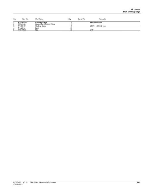 John Deere 544 P-TIER Loaders (SN 1DW544PA_ _L_18490) Parts Catalog Manual - PC15492 - Image 4