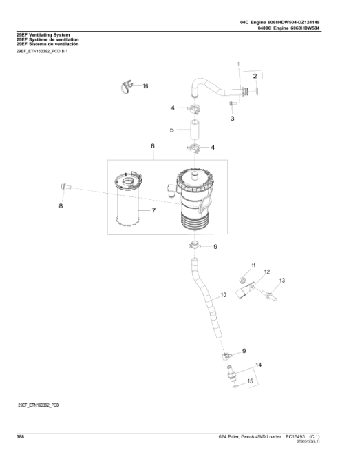 John Deere 624 P-TIER Loaders (SN 1DW624PA_ _L_18490-) Parts Catalog Manual - PC15493 - Image 3