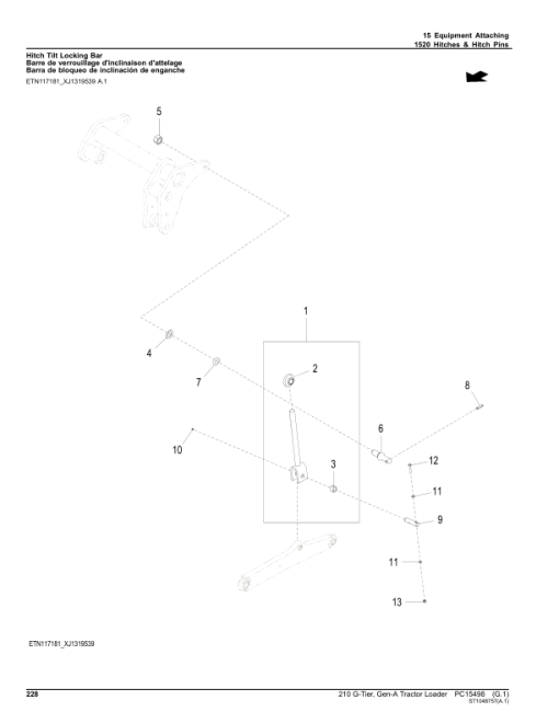 John Deere 210 G Backhoes (SN 1T0210GA_ _G_02263-) Parts Catalog Manual - PC15498 - Image 2