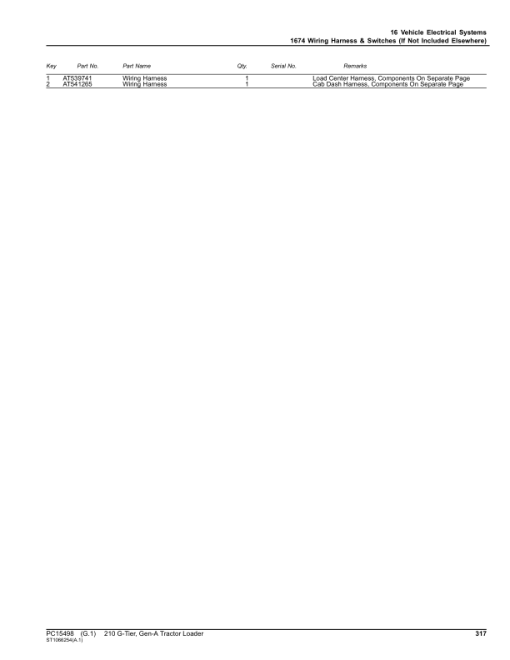 John Deere 210 G Backhoes (SN 1T0210GA_ _G_02263-) Parts Catalog Manual - PC15498 - Image 3