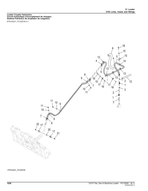 John Deere 310 P Backhoe Loaders (SN F_02265- & C_02265-) Parts Catalog Manual - PC15500 - Image 3