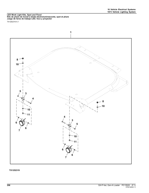 John Deere 324 P Loaders (SN 1LU324PA_ _B_72646-) Parts Catalog Manual - PC15520 - Image 4