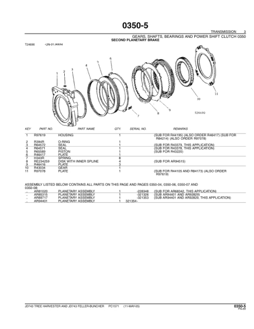 John Deere 743 Tracked Feller Bunchers Parts Catalog Manual - PC1571 - Image 4