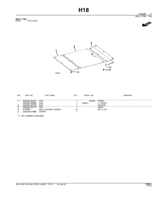 John Deere 24A Skid Steers Parts Catalog Manual - PC1577 - Image 2