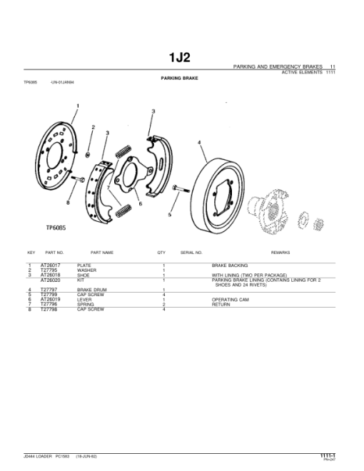 John Deere 444 Loaders Parts Catalog Manual - PC1583 - Image 3