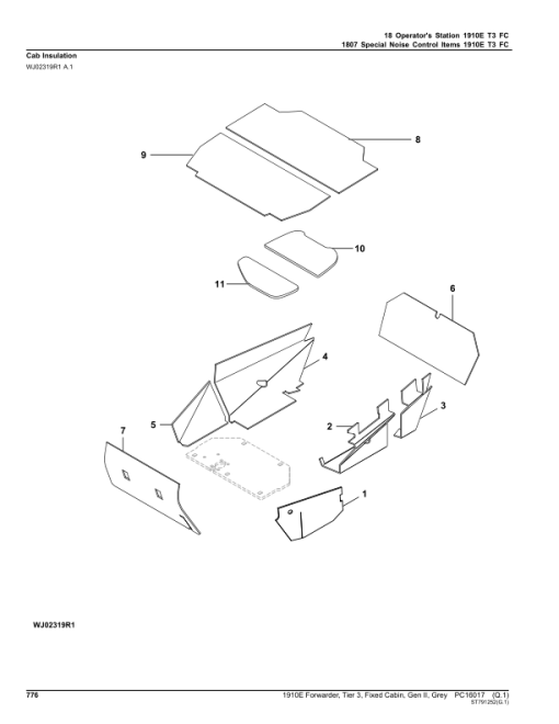 John Deere 1910E Forwarder, T3, Fixed Cabin, Gen II, Grey (SN C001884-) Parts Catalog Manual - PC16017 - Image 2