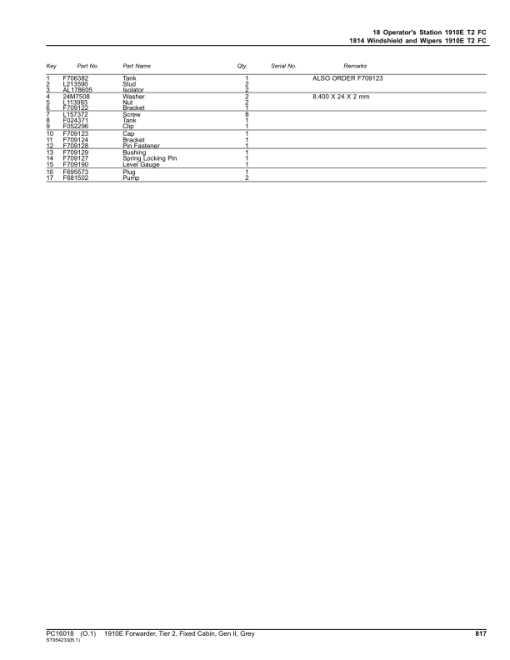 John Deere 1910E Forwarder, T2, Fixed Cabin, Gen II, Grey (SN C001884-) Parts Catalog Manual - PC16018 - Image 4