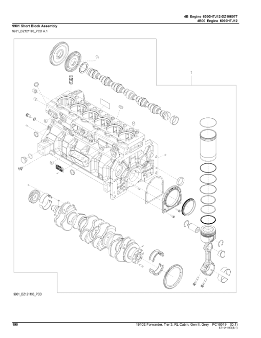 John Deere 1910E Forwarder, T3, RL Cabin, Gen II, Grey (SN C001884-) Parts Catalog Manual - PC16019 - Image 2