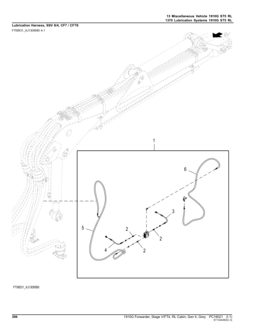 John Deere 1910G Forwarder, Stage V/FT4, RL Cabin, Gen II, Grey (SN L002340-) Parts Catalog Manual - PC16021 - Image 2